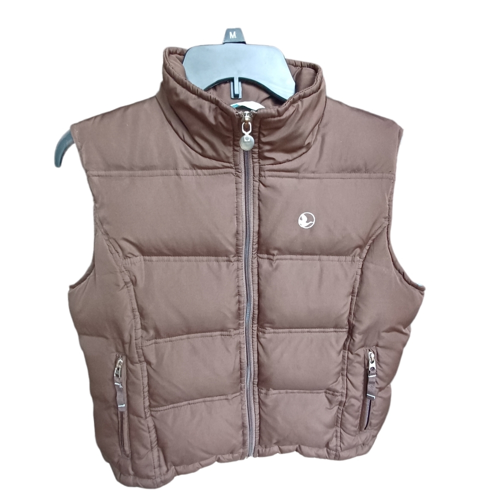 Brown Good Goose 80% down feather vest sz L